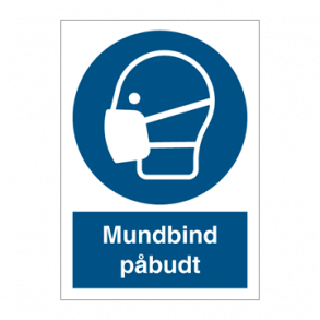 Skilt Mundbind pbudt plast 210x297mm