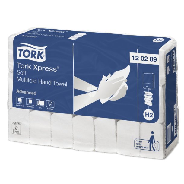 Tork H2 Xpress Soft Advanced multifold hndkldeark 3-fold 2 lag pk a 21