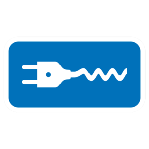 Skilt UE 33,4 Reserveret til El-bil bl� undertavle