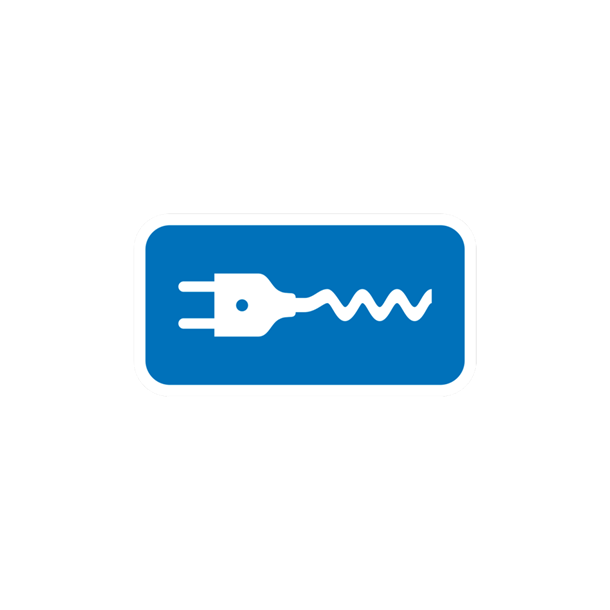 Skilt UE 33,4 Reserveret til El-bil bl� undertavle