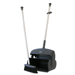 Vikan Fejebakke st med lukket beholder kost og skraber 1050 mm sort