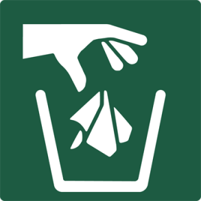 Skilt Naturstyrelsen Affald Aluminium 10 x 10 cm NSA14