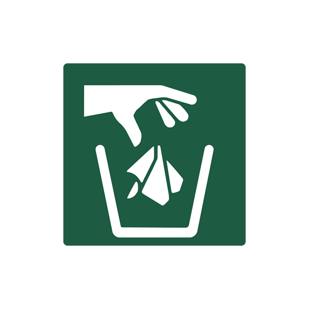 Skilt Naturstyrelsen Affald Aluminium 10 x 10 cm NSA14