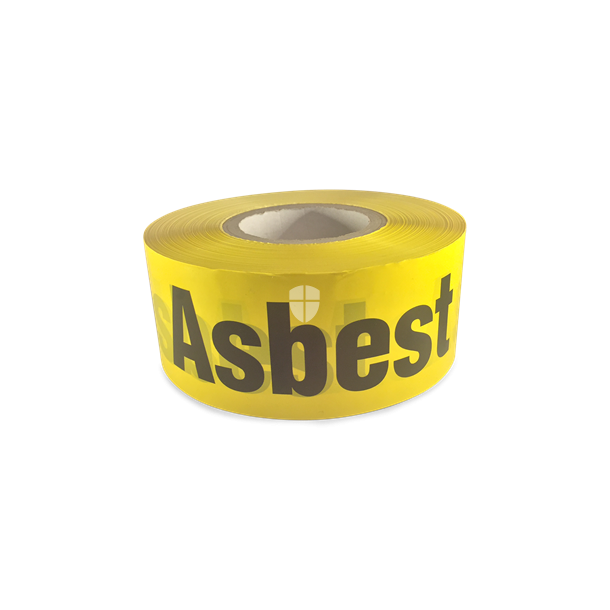 DENFOIL Afsprringsbnd af plast Asbest gul/sort 500m x 75 mm