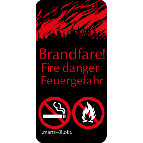 Skilt Naturstyrelsen Brandfare Aluminium 10 x 20 cm NSF22