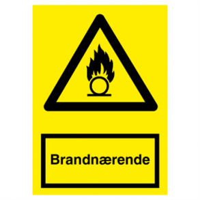 Skilt Advarselsskilt Brandnrende