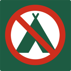 Skilt Naturstyrelsen Campering forbudt Aluminium 10 x 10 cm NSF09