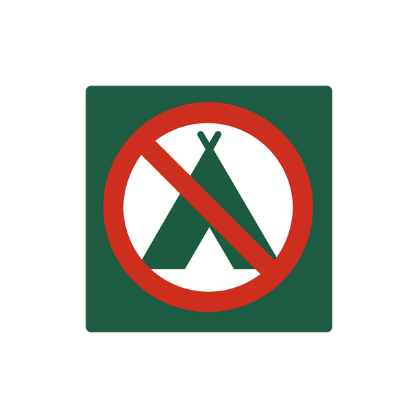 Skilt Naturstyrelsen Campering forbudt Aluminium 10 x 10 cm NSF09