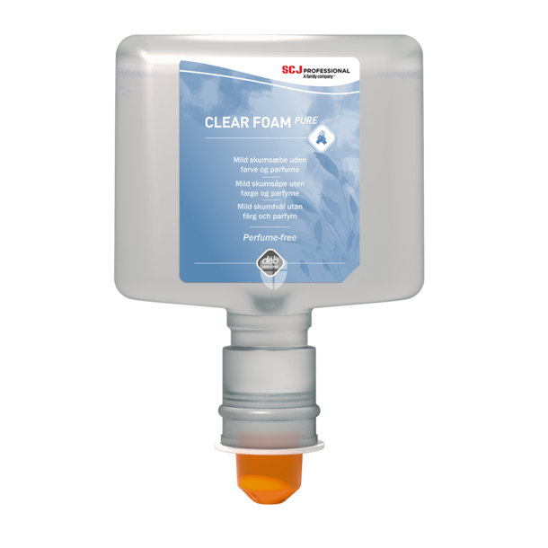 Deb Stoko Clear Foam Pure mild skumsbe uden farve og parfume 1,2l pk a 3 stk