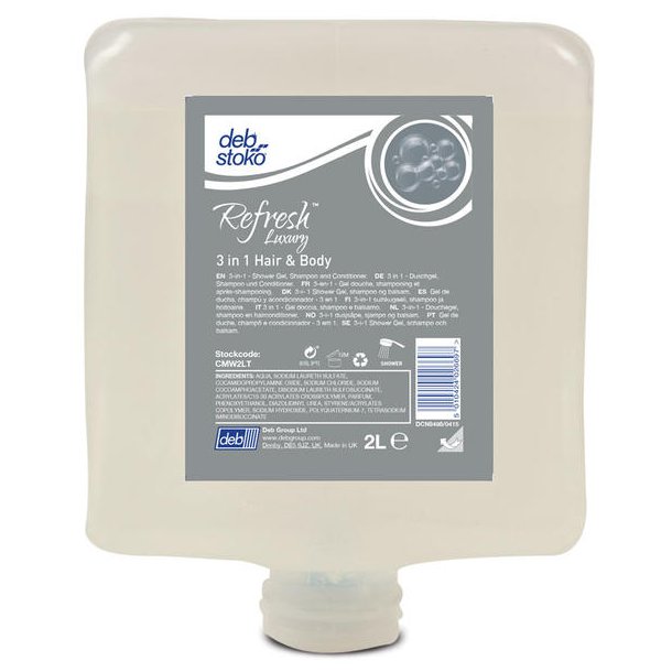 Deb Stoko Refresh Luxury 3 in 1 Hair &amp; Body 2l pk a 4 stk