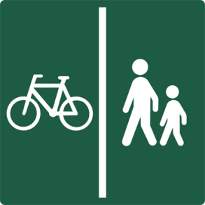 Skilt Naturstyrelsen Cykelsti/Gangsti Lakeret Aluminium 10 x 10 cm NSA06