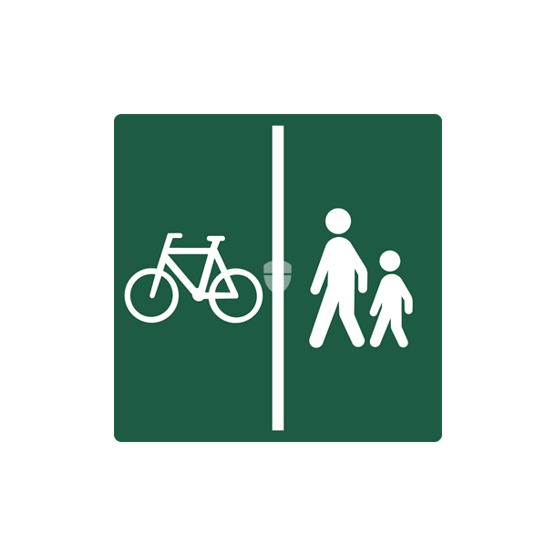 Skilt Naturstyrelsen Cykelsti/Gangsti Lakeret Aluminium 10 x 10 cm NSA06
