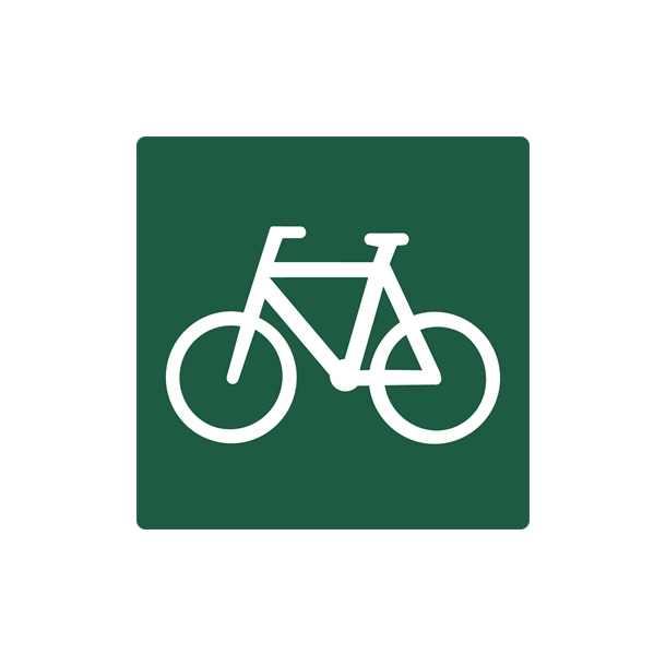 Skilt Naturstyrelsen Cykelsti Lakeret Aluminium 10 x 10 cm NSA03