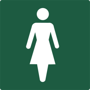 Skilt Naturstyrelsen Dametoilet Lakeret Aluminium 100 x 100 mm NSS02