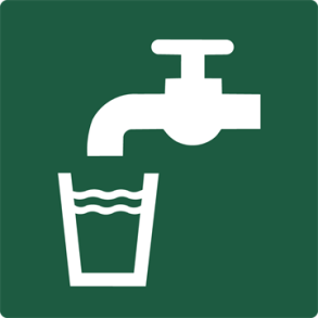 Skilt Naturstyrelsen Drikkevand Lakeret Aluminium 100 x 100 mm NSS14