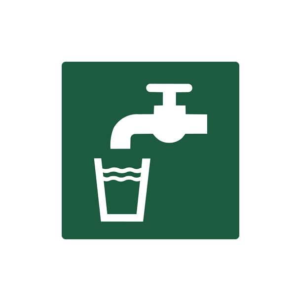 Skilt Naturstyrelsen Drikkevand Lakeret Aluminium 100 x 100 mm NSS14