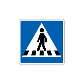 Skilt Fodg�ngerfelt venstrevendt E 17 oplysningstavle