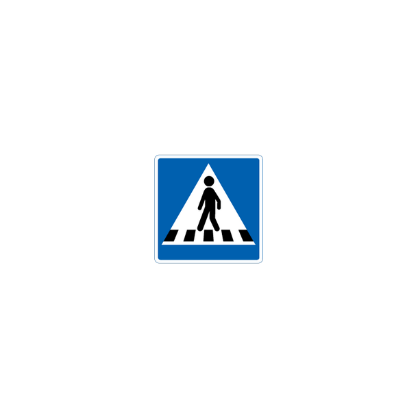 Skilt Fodg�ngerfelt venstrevendt E 17 oplysningstavle