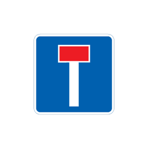 Skilt Blind vej E 18 oplysningstavle