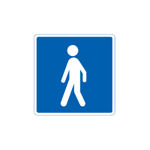 Skilt Anbefalet rute for vandrere E 21,2 oplysningstavle