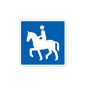 Skilt Anbefalet rute for ridende E 21,3 oplysningstavle