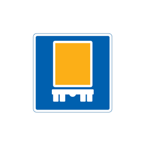 Skilt Anbefalet rute for kretjer med farligt gods E 22,2 oplysningstavle