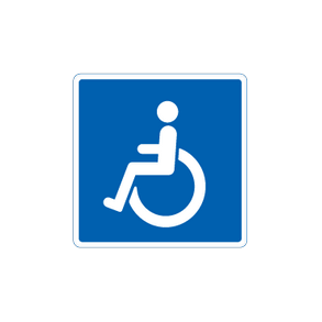 Skilt Handicapskilt til vejledning og reservation for invalide oplysningstavle