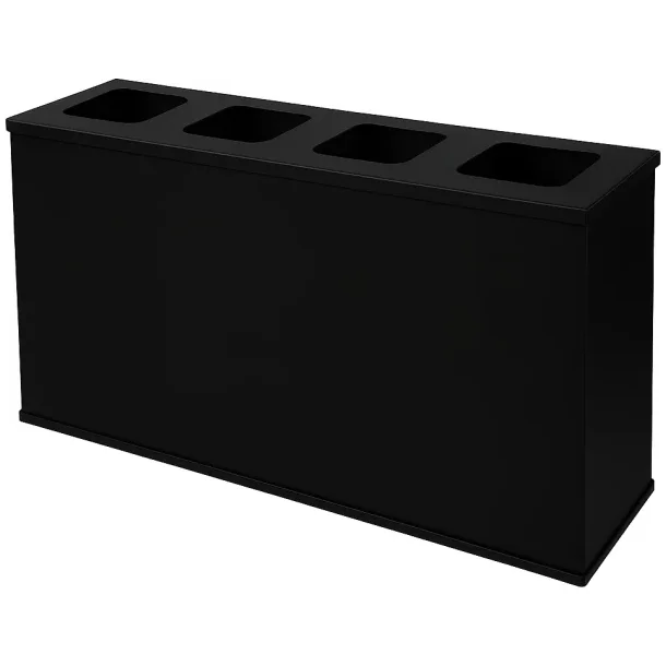 Eco Station til affaldssortering 4 x 60l Sort Metal