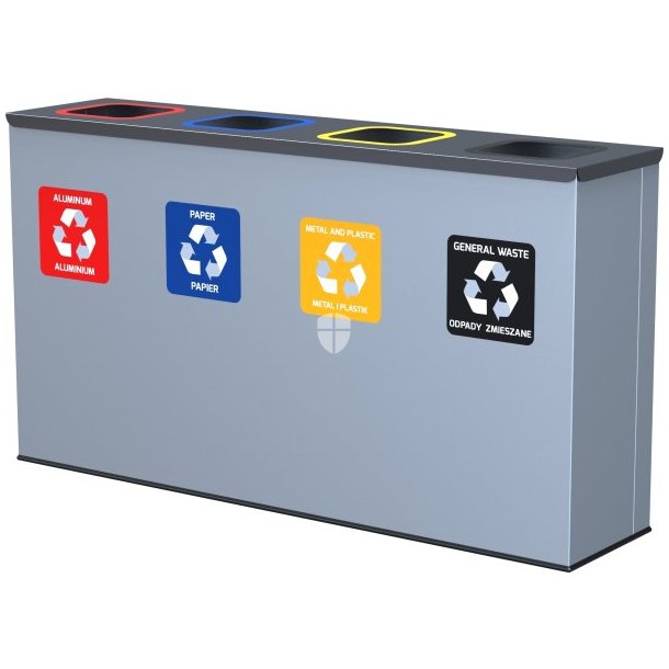 Eco Station til affaldssortering med 4 skkeholdere
