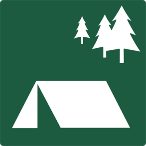 Skilt Naturstyrelsen Fri teltning Lakeret Aluminium 100 x 100 mm NSS07