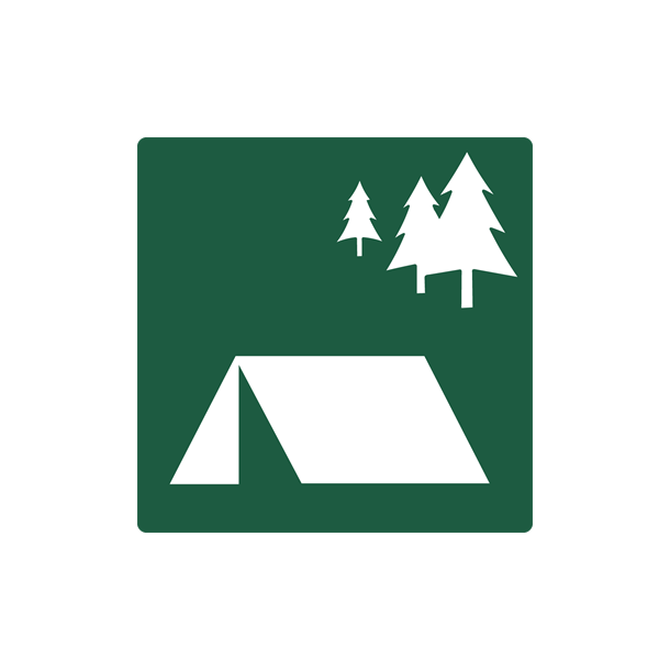 Skilt Naturstyrelsen Fri teltning Lakeret Aluminium 100 x 100 mm NSS07