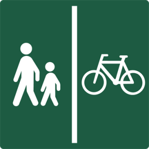 Skilt Naturstyrelsen Gangsti/Cykelsti Lakeret Aluminium 10 x 10 cm NSA07