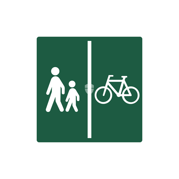 Skilt Naturstyrelsen Gangsti/Cykelsti Lakeret Aluminium 10 x 10 cm NSA07