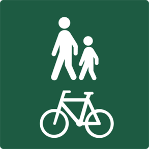 Skilt Naturstyrelsen Gang- og cykelsti Lakeret Aluminium 10 x 10 cm NSA12