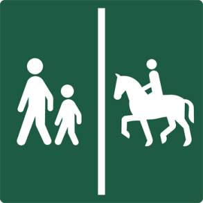 Skilt Naturstyrelsen Gangsti/Ridesti Lakeret Aluminium 10 x 10 cm NSA11