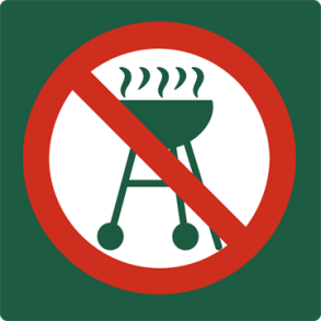 Skilt Naturstyrelsen Grill forbudt Aluminium 10 x 10 cm NSF06