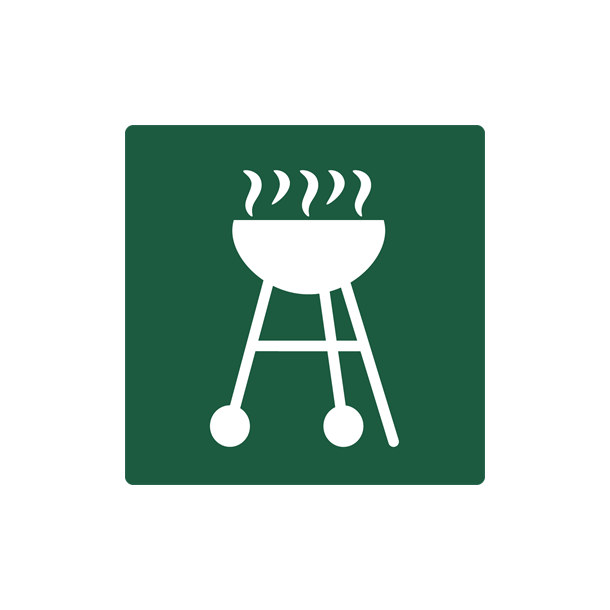 Skilt Naturstyrelsen Grill Lakeret Aluminium 100 x 100 mm NSS26