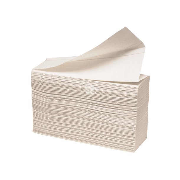 Abena Hndkldeark 2-lags Z-fold 24x23cm 8 cm hvid 100% nyfiber 160 ark pr pakke 25 pakker