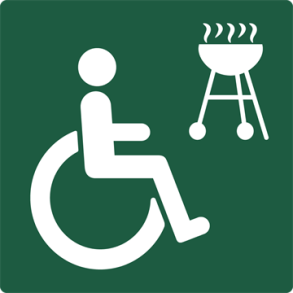 Skilt Naturstyrelsen Handicap grill Lakeret Aluminium 100 x 100 mm NSS30