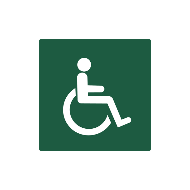 Skilt Naturstyrelsen Handicapegnet Lakeret Aluminium 100 x 100 mm NSS12