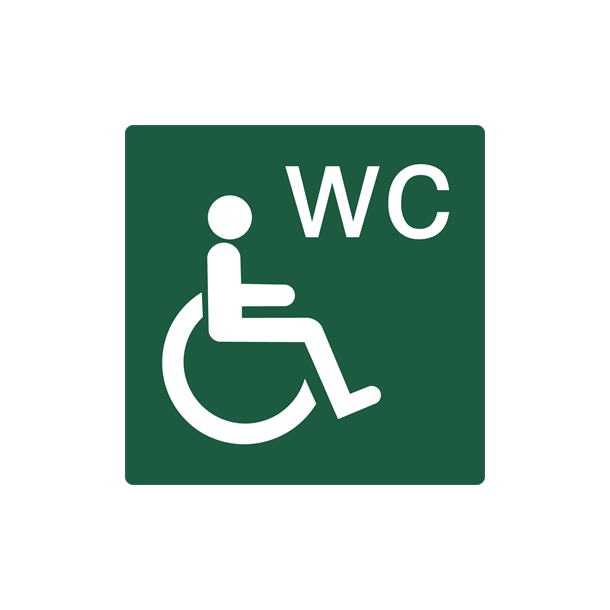 Skilt Naturstyrelsen Handicaptoilet Lakeret Aluminium 100 x 100 mm NSS04