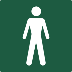 Skilt Naturstyrelsen Herretoilet Lakeret Aluminium 100 x 100 mm NSS01