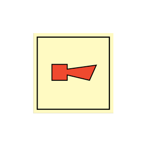 Skilt Horn alarm - Photoluminescent Self Adhesive Vinyl - 150 x 150 mm