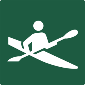 Skilt Naturstyrelsen Kajaksejlads Lakeret Aluminium 100 x 100 mm NSS25