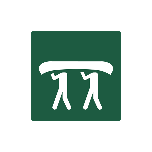 Skilt Naturstyrelsen Kano overb�ring Lakeret Aluminium 100 x 100 mm NSS23