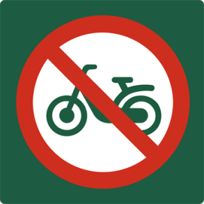 Skilt Naturstyrelsen Knallertkrsel forbudt Aluminium 10 x 10 cm NSF03