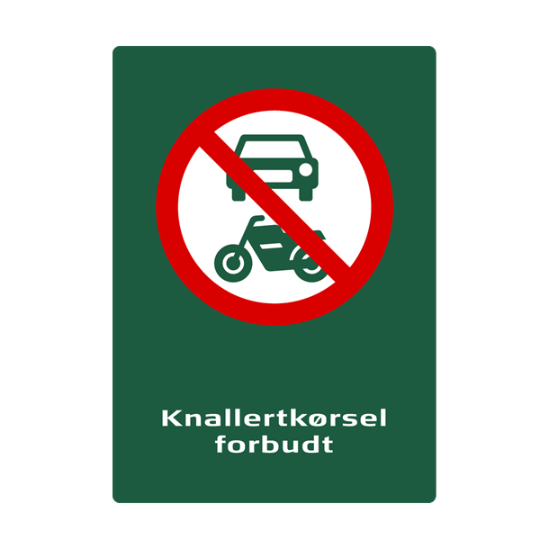 Skilt Naturstyrelsen Knallertk�rsel forbudt  Lakeret Aluminium 297 x 210 mm NSP05