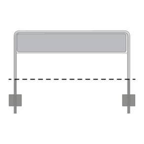 Skilt Galge Lav galge til 1 tavle H:40 x B:125 cm Frihjde 50 cm Varmgalvaniseret  48 mm