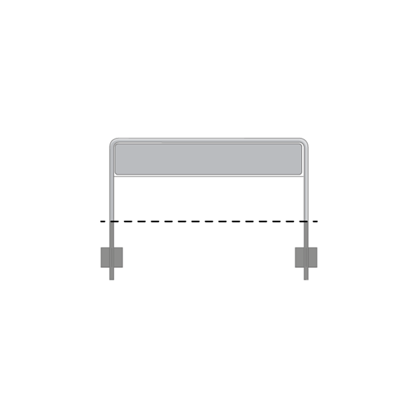 Skilt Galge Lav galge til 1 tavle H:23,5 x B:100 cm Frih�jde 50 cm Varmgalvaniseret � 48 mm