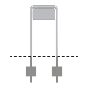 Skilt Galge Lav smal galge til 1 tavle H:25x B:50 cm Frihjde 50 cm Varmgalvaniseret  48 mm